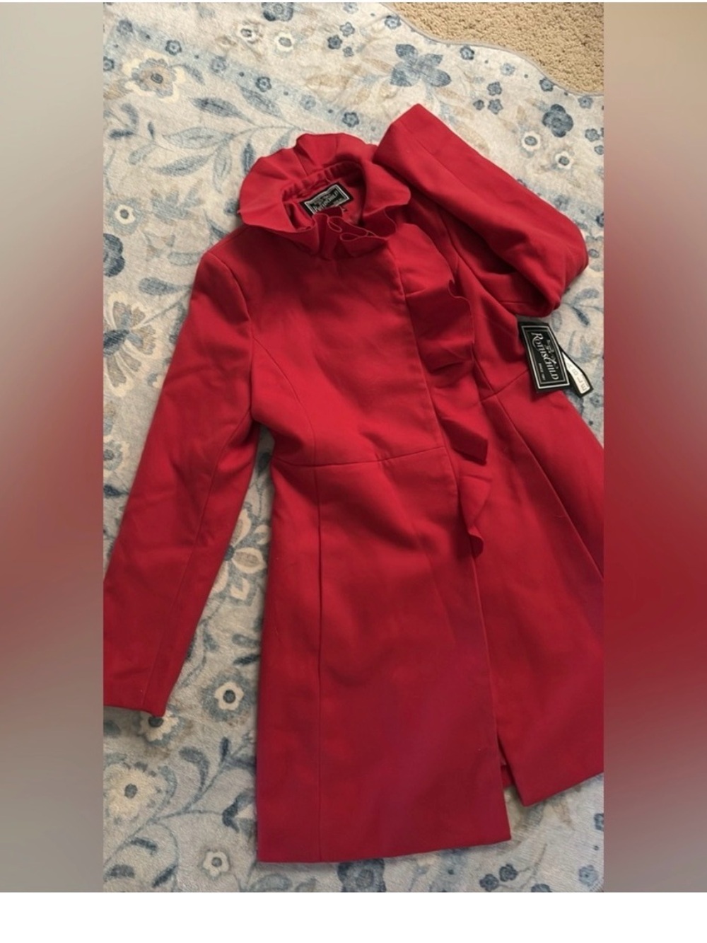 Rothschild Red Ruffle-Collar Trench Coat